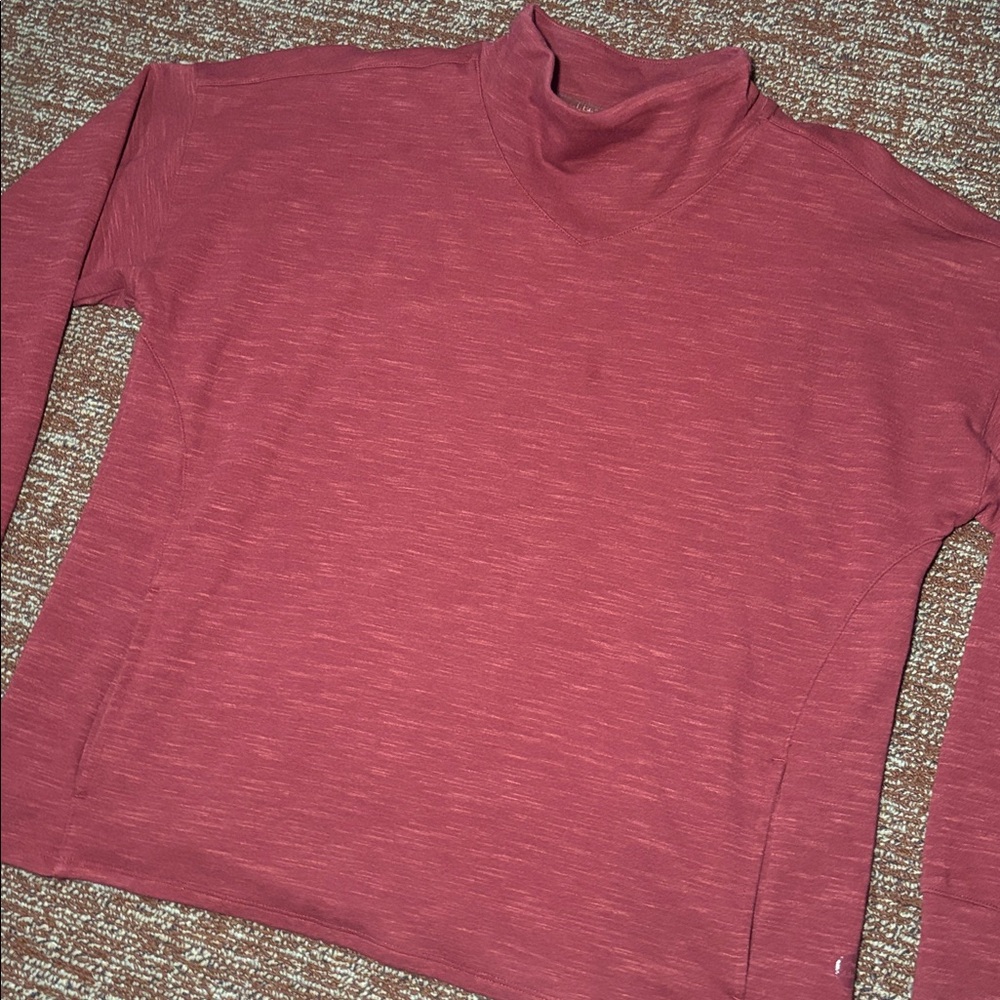 L.L. Bean red turtleneck long sleeve sweatshirt with pockets women’s XL